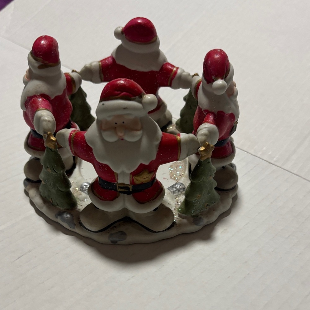 Festive Santa Claus Holiday Candle Holder